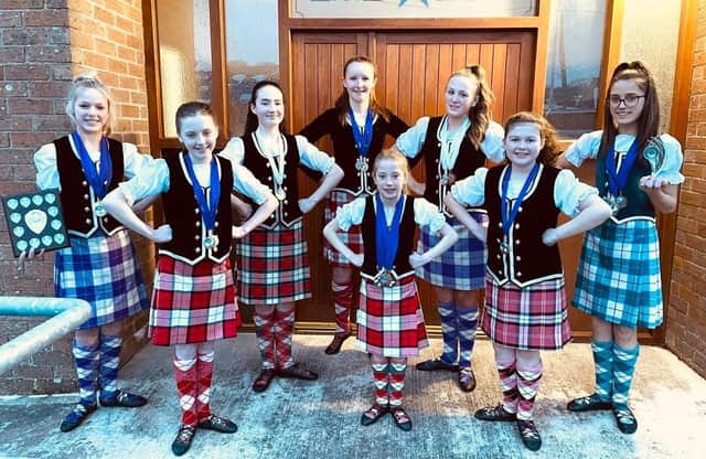Competitors from the Sollus School of Highland Dancing  in Cookstown pictured at the championship in Scotland.
