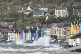 The scene in Whitehead in Co Antrim on Saturday morning. Picture: Andrew McCarroll / Pacemaker Press
