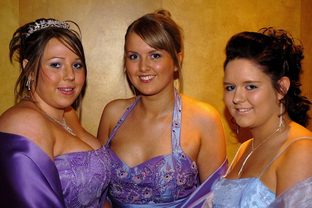 Tracey Lawrence, Helen Bell and Claire Workman captured at Cookstown High School formal.