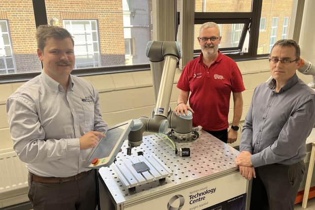 Pictured is Patrick Knight, Engineering and R&D Manager of Donite Plastics with Andrew Schofield and Rory Collins from NITC.