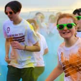 Pupils enjoyed taking part in the colour run at Carrickfergus Grammar School