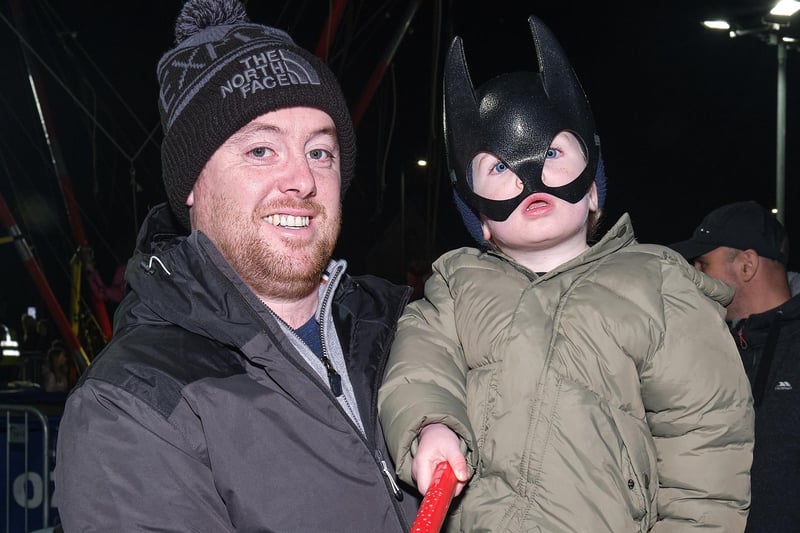 Families enjoy the entertainment on offer at the Halloween Hooley and Fireworks event by Mid Ulster District Council in Maghera.