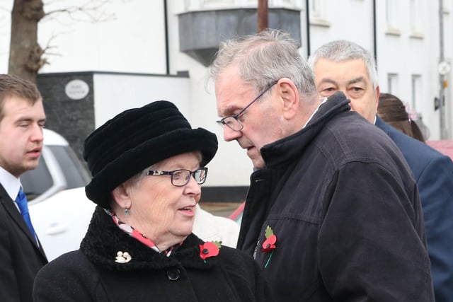 Mr and Mrs McCurdy  at Ballycastle's Remembrance Sunday ceremony.