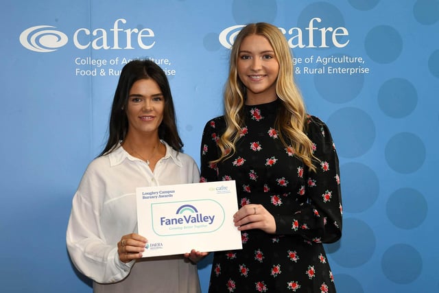 Aimee McConville, who is studying on the first year of the BSc (Hons) Degree in Food Innovation and Nutrition was awarded with the Fane Valley Bursary. Aimee, a student from Dungannon was presented with her award by Rebecca Watt, Human Resources Officer, Fane Valley.