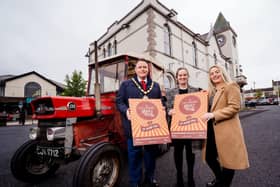 Mayor of Antrim and Newtownabbey, Cllr Mark Cooper launched this year's May Fair alongside Cllr Jeannie Archibald-Brown (right) and Jacqueline Purse from the Ulster Scots Agency. (Pic: Antrim and Newtownabbey Borough Council).