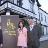 Actor Ciaran Hinds, Frank O'Neill of the Londonderry Arms Hotel, Larne Borough Council Arts and Events officer Rachael McMaster and Councillor Roy Craig pictured at the John Hewitt Spring Festival in 2010.