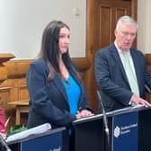 Deputy First Minister Emma Little Pengelly and Health Minister Mike Nesbitt. The DUP say the Executive has made no decision on Mr Nesbitt's controversial gender clinic plans. Photo: David Young/PA Wire