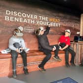 Students from DH Christie Memorial Primary School, Coleraine, enjoy using Virtual Reality technology at the GeoEnergy Discovery Centre. Credit Morrow Communications