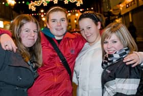 Ruth Trimble, Alix Thompson, Samantha Cocker and Gemma Turkington, at the switching on of Lisburn's Christmas lights in 2007