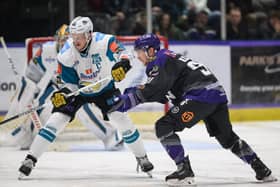 Belfast Giants' captain Mark Cooper in action against the Glasgow Clan. Picture: Al Goold