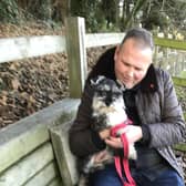 Lisburn Councillor Andrew Ewing with his dog Ruby