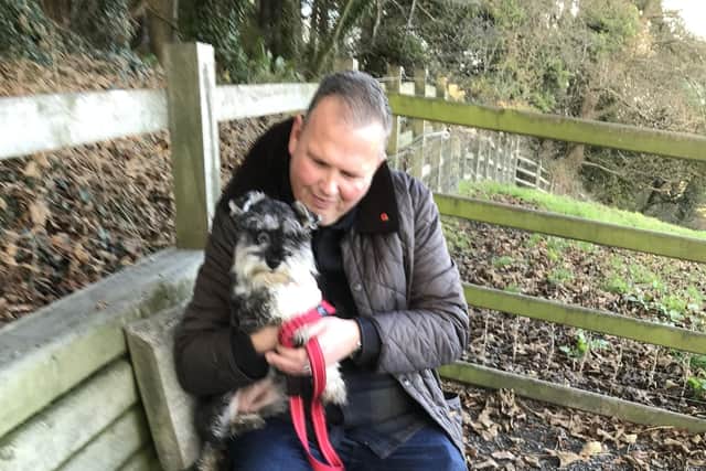 Lisburn Councillor Andrew Ewing with his dog Ruby