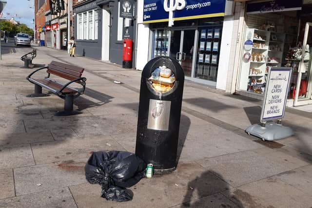 Bins in Portadown overflowing with rubbish as workers at Armagh Banbridge and Craigavon Council remain on strike. Concerns have been voiced over vermin as food waste continues to litter the streets of Portadown.