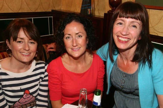 Brenda and Noleen Duffy, and Kathryn O'Kane enjoy themselves at a table quiz in the Railway Arms, Coleraine, in 2010 in aid of the Haiti Fund