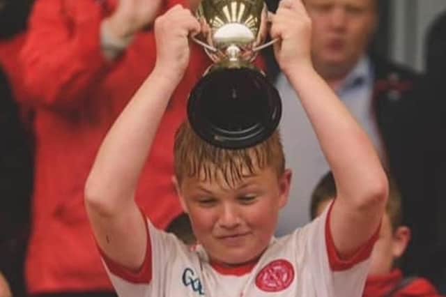 Tributes to young Frank James McCaffery who has died just days before his 18 birthday. Photo courtesy of Tir Na NOg GFC
