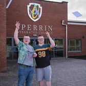 Celebrations - Twins Jake and Ethan Martin - delighted with their A-Level results at Sperrin Integrated College.