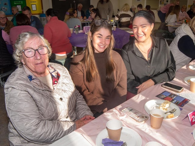 Enjoying the coffee morning are from left, Marlene Wells, Lucy Wells and Charlotte-Anne Wells