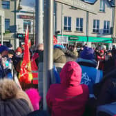 General strike protest rally which took place in Magherafelt town centre on Thursday. Credit: National World.