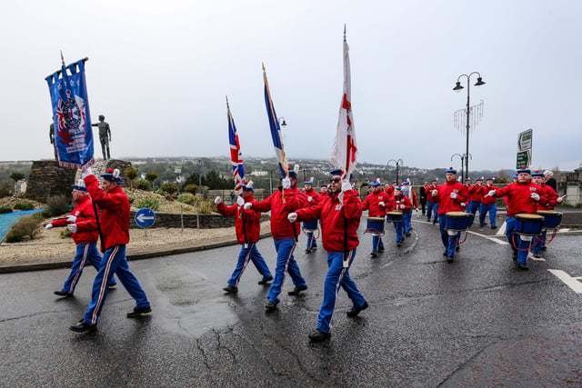 Around 25 bands joined the Apprentice Boys of Derry parade through the city. Picture: Lorcan Doherty / Presseye