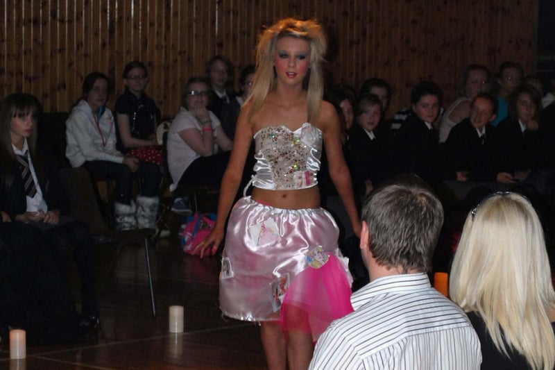Casey Doherty during a fashion show organised and managed by GCSE Performing Arts Class of Glengormley High School. NT41-323JN
