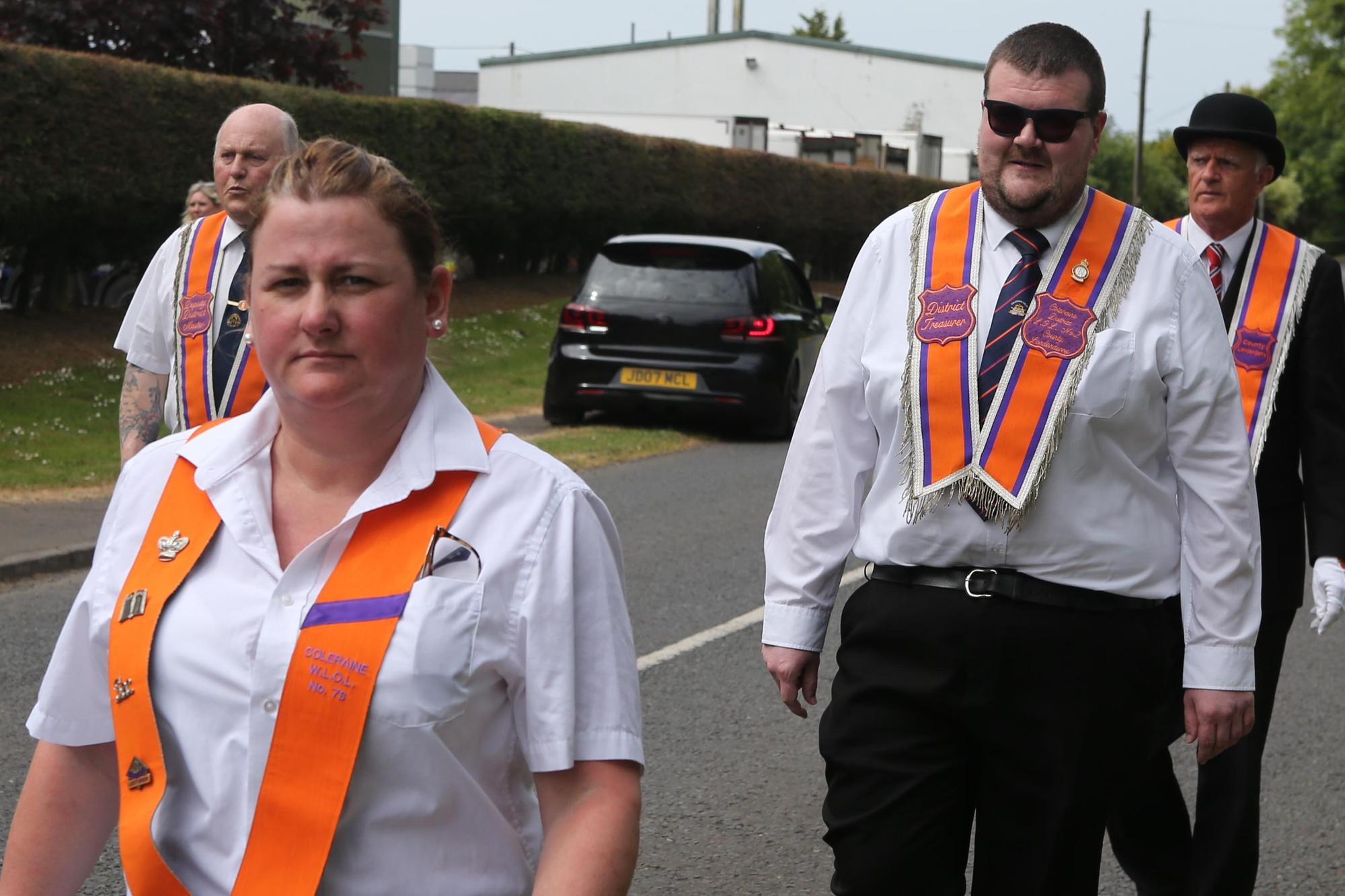 Brethren and visiting brethren on parade during the Ballyrashane LOL 431 parade to their church service in Ballyrashane  Presbyterian Church last Sunday