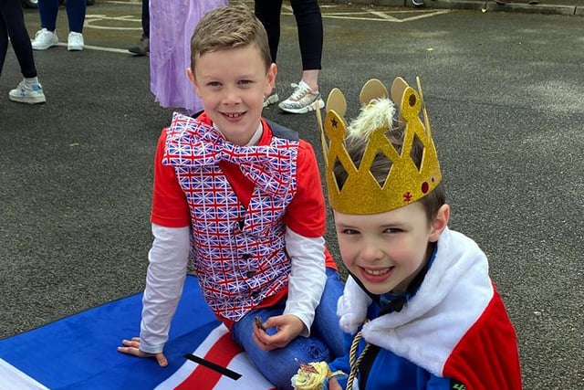 Pupils of Derryhale Primary School dressed for the school's Coronation Party on Friday. PT18-212