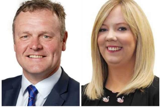 UUP Councillor Kyle Savage and Sinn Fein Councillor Catherine Nelson.