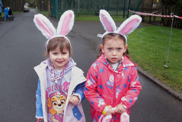 All dressed up for the Lord Mayor's Easter Trail and fun day are Ziva Bowman (4), left, and Autumn Strain (4). PT13-270
