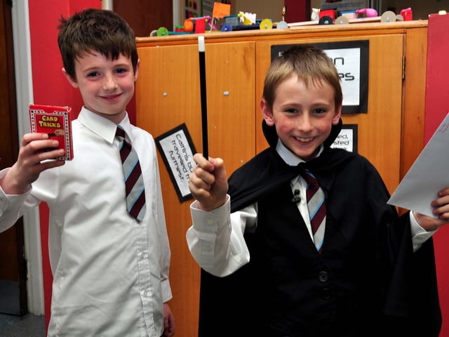 At Largymore Primary School's Got Talent night in 2010 is Kai the magician with his assistant Jack