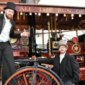Thomas and Edward from Streetwise Circus pictured at the Whitehead Victorian Street Fair in 2019.  Photo: NI World