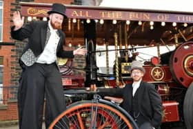 Thomas and Edward from Streetwise Circus pictured at the Whitehead Victorian Street Fair in 2019.  Photo: NI World