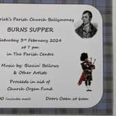 Celebrate the Bard with a Burns Night Supper in Ballymoney. Credit St Patrick's Ballymoney