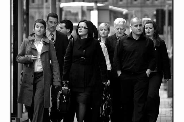 Members of the the family of Robert Hamill arrive at the opening of the public inquiry into his murder at the Interpoint Centre, Belfast, in December 2009. Among those in this photo is Mrs Jessie Hamill, Robert's mother who died last year without seeing justice for her son's murder. PT03-213.