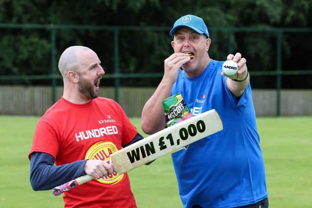 HOWZAT! John Baxter and Ricky Watts of KP Snacks are giving NI cricket clubs a chance to win £1000