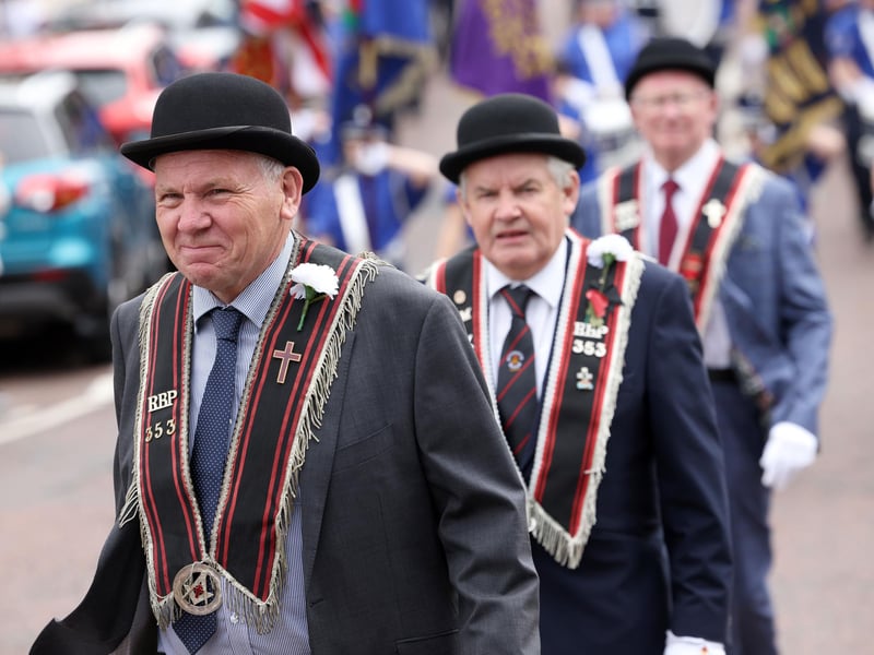 Members of RBP 353 on the march during the Lurgan Royal Black District Chapter No 2 parade in Bangor.