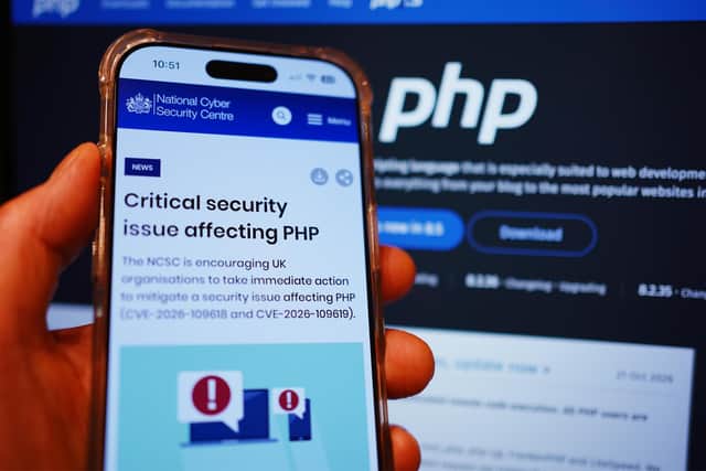 A notice on the National Cyber Security Centre website warning of a critical security issue affecting PHP. A critical flaw in the programming language PHP was revealed “earlier than it was supposed to have been”, which mean hackers started checking websites to see if they could exploit the vulnerability, an expert has said. Some “limited” Government services may temporarily be offline while work is carried out to address potential cybersecurity issues, Downing Street has said. Organisations around the world have been scrambling to fix a critical security flaw in the programming language PHP used by the majority of websites. Picture date: Thursday October 22, 2026.