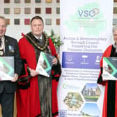 Veterans Commissioner, Danny Kinahan DL, Mayor, Cllr Cooper and Veterans' Champion, Cllr Bennington