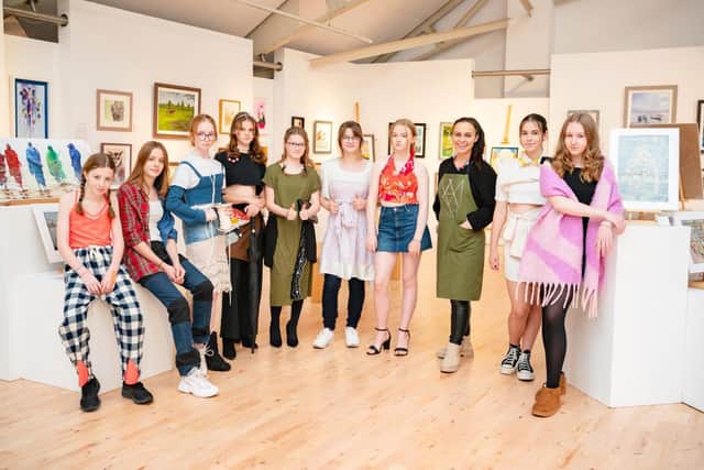 Teenagers are highlighting the importance of sustainable fashion at the exhibition . Photo submitted by Millennium Court.