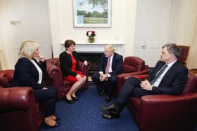 Former First Minister Arlene Foster has queried what the government under former PM Boris Johnson did about Theresa May's "mistakes" on the Irish border.