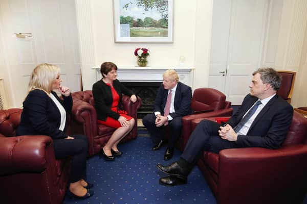 Former First Minister Arlene Foster has queried what the government under former PM Boris Johnson did about Theresa May's "mistakes" on the Irish border.