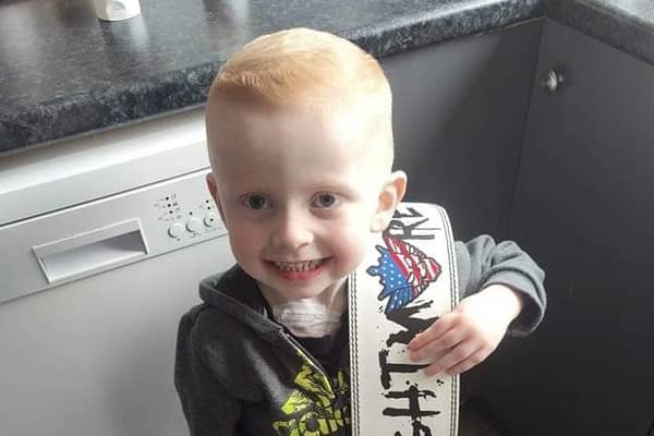 Ollie Beverland, now four years old, loves wrestling and making the most of his new lease of life after receiving more than 20 blood donations