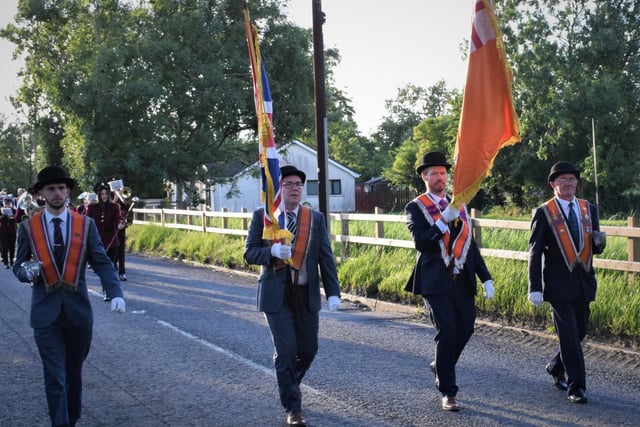 The Colour Party leads the way. Pic credit: Dundrod Temperance