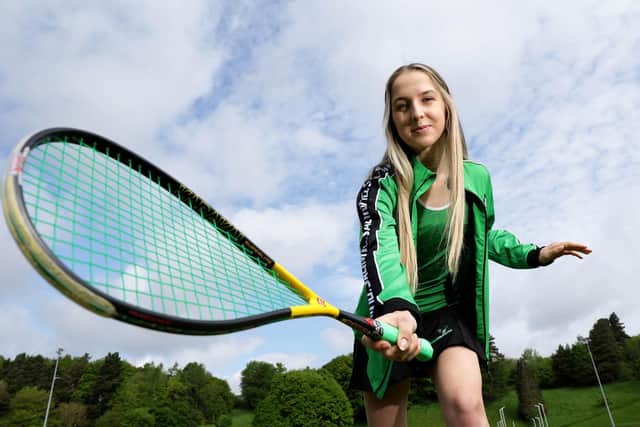 Lydia McQuillan, a 16-year-old squash player from Lisburn is a rising star with a long list of accolades under her belt and is gearing up to represent Ireland in the World Championships in Melbourne next month. Pic Credit: Navigator Blue