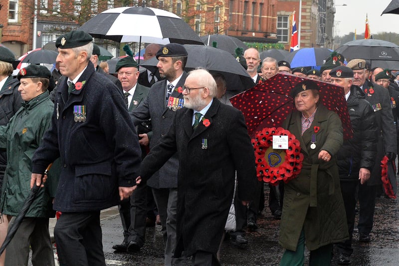 Sunday's Remembrance parade in Portadown town centre.