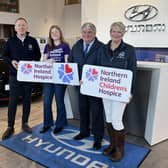 Launching the Coronation Charity Golf Day, from left to right, are: Michael McGread, Whitehead Golf Club captain; Madison Wright,  NI Children’s Hospice youth ambassador; Gibson Wharry, sales director, Cannon Motors Hyundai and Whitehead lady captain Heather Gilmour.
