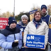 Nurses on the picket line at Craigavon Area Hospital, Co Armagh on Tuesday, December 20, 2022.