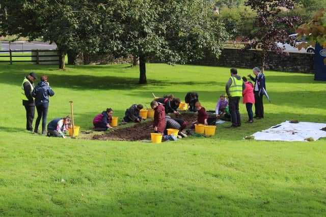 A community excavation in 2022 by the Centre for Community Archaeology at Lisdoo Fort Lisnaskea.  Photo supplied by Mid and East Antrim Borough Council