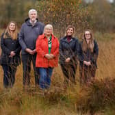 From left: SEUPB Director, Joint Secretariat - Julie Kurth, Finance Minister, John O’Dowd, Lord Mayor, Councillor Mary O’Dowd, Interim Chief Executive ABC Council, Charlene Stoops and PEAT+ Director, Ulster Wildlife, Jenna Hewitt.