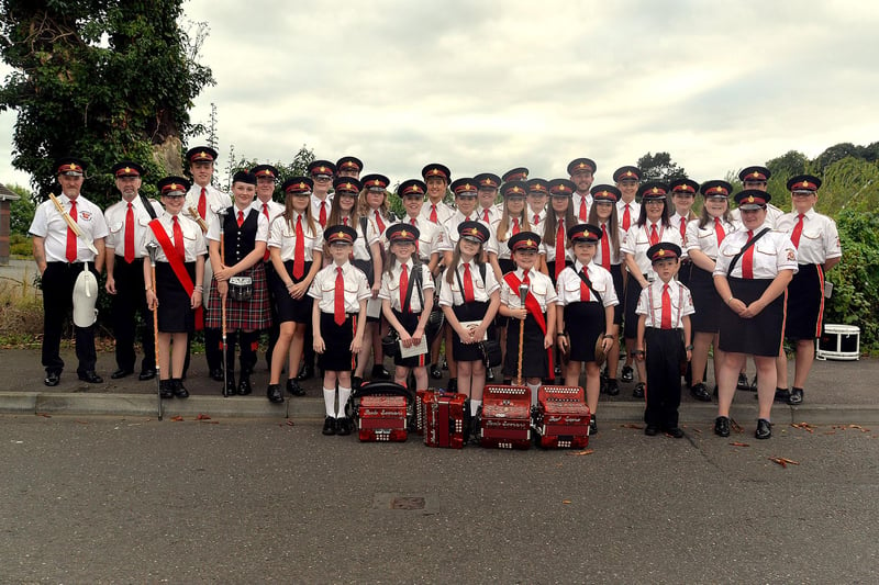 The Mavemacullen Accordion Band which celebrated its 70th anniversary with a parade in Markethill on Wednesday night. PT32-224.