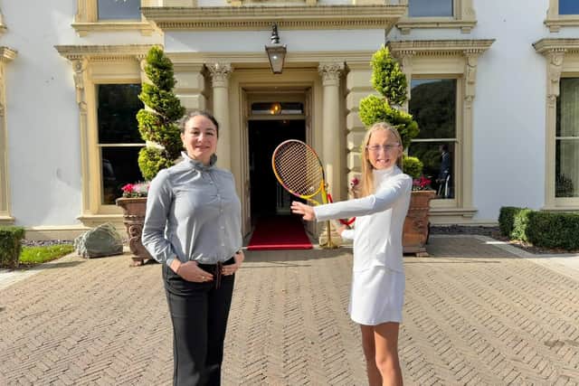 Galgorm Collection has announced its support for local tennis ace, Emma Mezei. Pictured with Emma is Georgie Briota, Business Development Manager at Galgorm Collection.